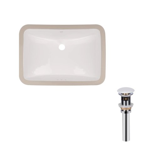 Купити Комплект Qtap Stork: Раковина врізна прамокутна 530x370x200 мм White + Донний клапан PU02O в Києві vannaja.kiev.ua