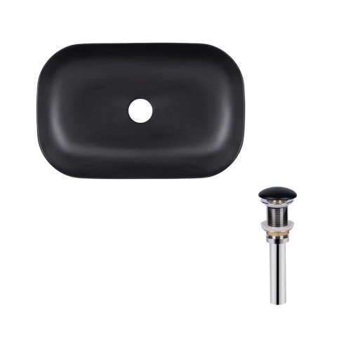 Комплект Qtap Robin: Раковина накладная прямоугольная 610x400x145 мм Matt Black + Донный клапан PU03 Купить Комплект Qtap Robin: Раковина накладная прямоугольная 610x400x145 мм Matt Black + Донный клапан PU03 в Киеве vannaja.kiev.ua