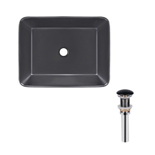 Комплект Qtap Tern: Раковина накладная прямоугольная 475х370х140 мм Matt Black + Донный клапан PU03 Купить Комплект Qtap Tern: Раковина накладная прямоугольная 475х370х140 мм Matt Black + Донный клапан PU03 в Киеве vannaja.kiev.ua