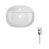Купить Комплект Qtap Scorpio: Раковина накладная овальная 505x385x120 мм White + Донный клапан PU02 в Киеве vannaja.kiev.ua
