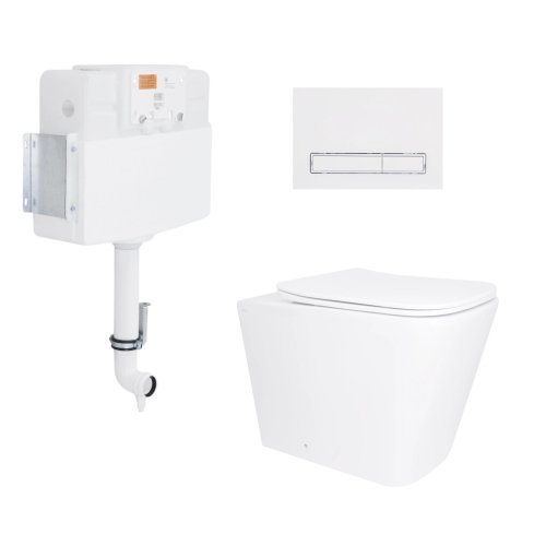 Купити Унітаз напольний під інсталяцію квадратний 56 см Qtap Tern Ultra Quiet QT17223303AW + інсталяція QT0122490S+ клавіша QT0111M08V1384W в Києві vannaja.kiev.ua