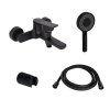 Купить Комплект Qtap Slavonice Black Matt: Смеситель QTSLA259BLM45918 + Держатель QT829910842854OB + Шланг QTHADPVCSQ160B + Лейка QTRUC125BLM45951 в Киеве vannaja.kiev.ua