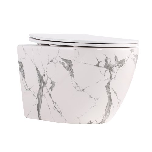 Унитаз подвесной Robin Ultra Quiet 490×365×325 мм, Marble, с сиденьем Slim Duroplast / Soft-close / Quick Release QT13332381АSMR Qtap Купить Унитаз подвесной Robin Ultra Quiet 490×365×325 мм, Marble, с сиденьем Slim Duroplast / Soft-close / Quick Release QT13332381АSMR Qtap в Киеве vannaja.kiev.ua