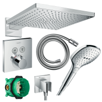 Hansgrohe Душевая система скрытого монтажа 1576326238WH с термостатом на 2 потребителя ShowerSelect Raindance цвет белый матовый душевая лейка 300 мм купить