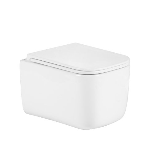 Купить Унитаз подвесной Qtap Gemini Ultra Quiet 485×340×350 мм, White, с сиденьем Slim Duroplast / Soft-close / Quick Release QTTAU26W49119 в Киеве vannaja.kiev.ua