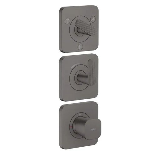 Купити Термостат Axor Citterio C Cubic cut 380/120 для 3-х споживачів, Brushed Black Chrome (49711340) в Києві vannaja.kiev.ua