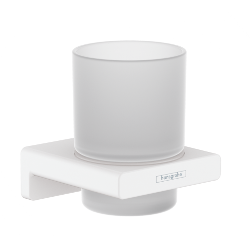 Купить Стакан для зубных щеток Hansgrohe Addstoris 41749700 белый матовый стекло матовое в Киеве vannaja.kiev.ua