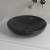 Купить Раковина накладная черная матовая на столешницу 4A4601S5 Villeroy & Boch Loop&Friends 42 Ebony CeramicPlus Умывальник в Киеве vannaja.kiev.ua