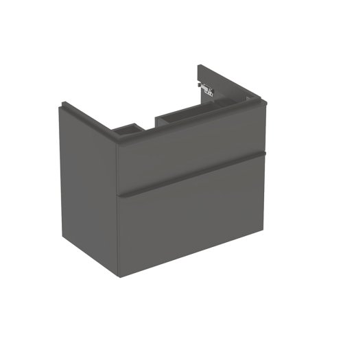 Купить тумба для ванной комнаты Geberit 500.353.JK.1 Smyle Square 73.4 см с двумя ящиками, черный матовый (лава) 500353JK1 в Киеве vannaja.kiev.ua