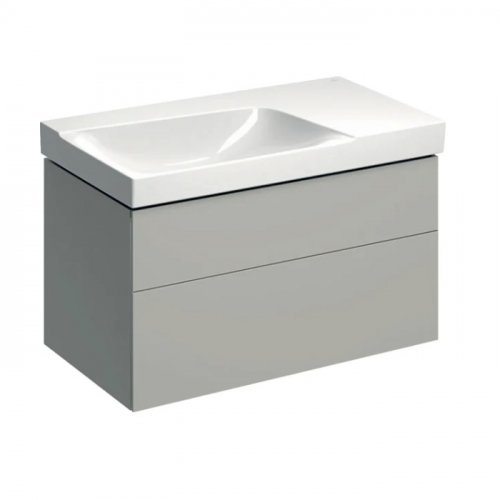 Купить купить в Украине серую тумбу в ванную 500.515.00.1 Geberit Xeno2 500515001 90 см цвет серовато-бежевый мат с 2 ящиками  в Киеве vannaja.kiev.ua