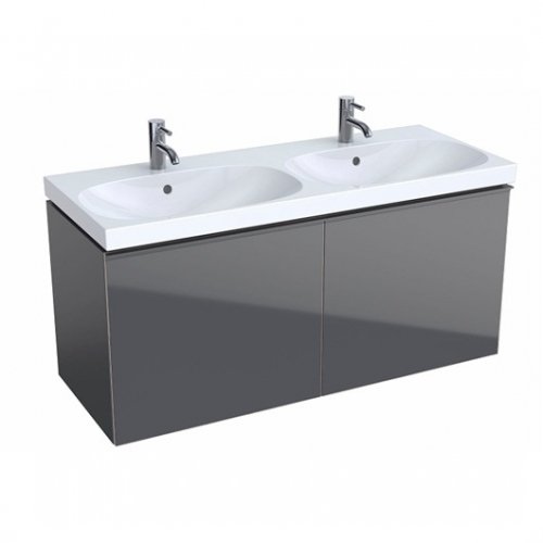 Купити Geberit 500.613.JK.2 Acanto 500613JK2 тумба під подвійна раковина сіре скло / сірий матовий в Києві vannaja.kiev.ua