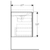 Купити Тумба для умивальника 75 см Geberit 500.615.JL.2 Acanto з одним висувним ящиком: корпус: лакований матовий / пісочно-сірий, фасад: пісочно-сіре скло в Києві vannaja.kiev.ua
