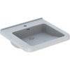 Купити сантехніка для інвалідів Київ Geberit 500.785.00.1 Selnova Comfort Square 500785001 Умивальник 55см для людей з обмеженими фізичними можливостями з 1 відп. під змішувач та переливом білий глянець в Києві vannaja.kiev.ua
