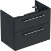 Купити чорна матова тумба у ванну 80 см 501.209.00.1 Geberit Selnova Square slim rim з двома ящиками для умивальника 501209001 в Києві vannaja.kiev.ua