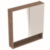 Купить Зеркальный шкаф Geberit с полочками 501.270.00.1 Selnova Square с двумя дверями Орех темный / Меламин со структурой дерева 501270001 в Киеве vannaja.kiev.ua