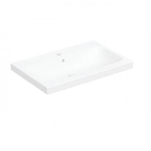 Купить Белый матовый настольный умывальник 75 см Geberit iCon Light 501.848.JT.1 центральное отверстие с переливом 501848JT1 Alpin White / Matte в Киеве vannaja.kiev.ua