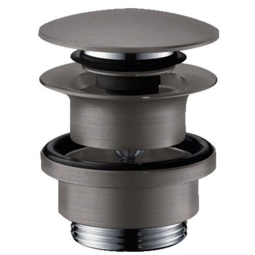 Купить Донный клапан для умывальника Hansgrohe с переливом push-open, Brushed Black (50100340) в Киеве vannaja.kiev.ua