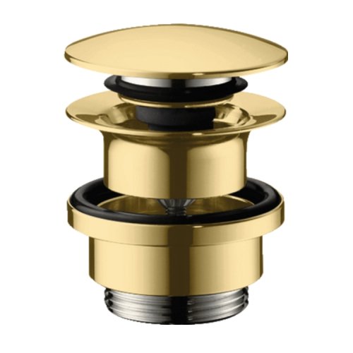 Донный клапан для умывальников Hansgrohe с переливом push-open, полированное золото Optic (50100990) Купить Донный клапан для умывальников Hansgrohe с переливом push-open, полированное золото Optic (50100990) в Киеве vannaja.kiev.ua