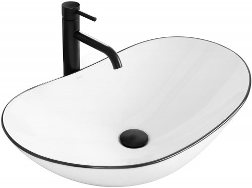 Умывальник (раковина) REA ROYAL BLACK EDGE накладной белый Купить Умывальник (раковина) REA ROYAL BLACK EDGE накладной белый в Киеве vannaja.kiev.ua