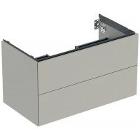 купить в Украине серую тумбу в ванную 500.515.00.1 Geberit Xeno2 500515001 90 см цвет серовато-бежевый мат с 2 ящиками 