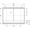 Купить Зеркальный шкаф 120см с LED подсветкой Geberit ONE 505.835.00.2 Geberit две двери с нишей Белый / Алюминий 505835002 в Киеве vannaja.kiev.ua