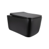 Купить Унитаз подвесной черный матовый Qtap Gemini Ultra Quiet 485×340×350 мм, Matt Black, с сиденьем Slim Duroplast / Soft-close / Quick Release QTGEM28BLM50505 в Киеве vannaja.kiev.ua