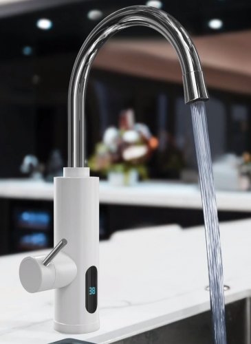 Купити Електричний проточний водонагрівач ELECTROLUX Taptronic White підводка нижня кран з екраном в Києві vannaja.kiev.ua