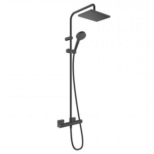 Купить Черная матовая душевая система Hansgrohe 26286670 Vernis Shape с термостатом  в Киеве vannaja.kiev.ua