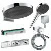 Купити Душова система прихованого монтажу hansgrohe 1012020 Rainfinity з термостатом верхній душ 360 мм купити недорого ручний душ 3 режими в Києві vannaja.kiev.ua