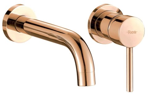 Смеситель для раковины (умывальника) REA LUNGO ROSE GOLD розовое золото настенный скрытого монтажа Купить Смеситель для раковины (умывальника) REA LUNGO ROSE GOLD розовое золото настенный скрытого монтажа в Киеве vannaja.kiev.ua