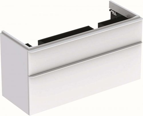 Купить  Тумба для двойной раковины Geberit 500356001 Smyle Square 118.4 см белый 500.356.00.1 в Киеве vannaja.kiev.ua