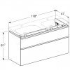 Купить  Тумба для двойной раковины Geberit 500356001 Smyle Square 118.4 см белый 500.356.00.1 в Киеве vannaja.kiev.ua