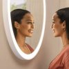 Купить Зеркало Hansgrohe Xarita Lite S круглое с подсветкой LED по периметру 900/30, Matt White (54967700) в Киеве vannaja.kiev.ua