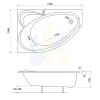 Купити ванна кутова косого типу з сидінням 150x100 см Kolo 5537000 Supero асиметрична Ліва + ніжки в Києві vannaja.kiev.ua
