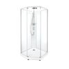 Купити Душова кабіна 90х80 см Ido 558.235.00.1 Showerama 10-5 Comfort  558235001 п'ятикутна профіль білий прозоре скло в Києві vannaja.kiev.ua
