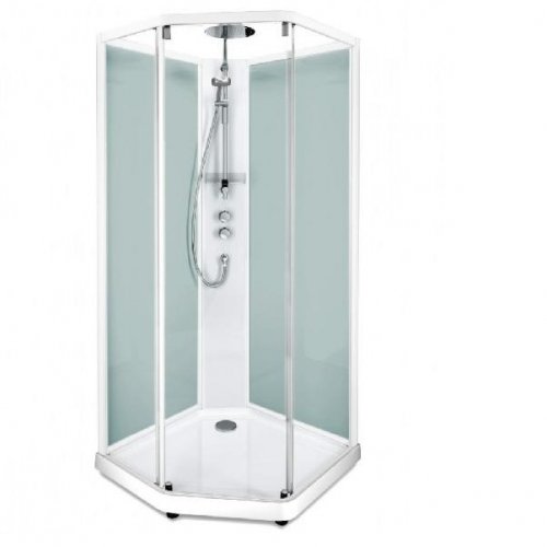 Купити Продаж Фінських душових Кабін ІДО 558.475.00.1 IDO Showerama 10-5 Comfort 100х100 (Профіль - білий, скло - прозоре / матове) 558475001 в Києві vannaja.kiev.ua