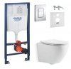 Купить 38772001 + 3020162 Инсталляция Grohe Rapid SL с кнопкой смыва хром 4 в 1 + Унитаз подвесной белый UNIVERSAL с сиденьям quick fix soft close купить в Киеве vannaja.kiev.ua