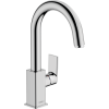 Купить Высокий 71564000 Смеситель для раковины Hansgrohe однорычажный Vernis Shape цвет хром с поворотным изливом и донным клапаном купить в Киеве vannaja.kiev.ua