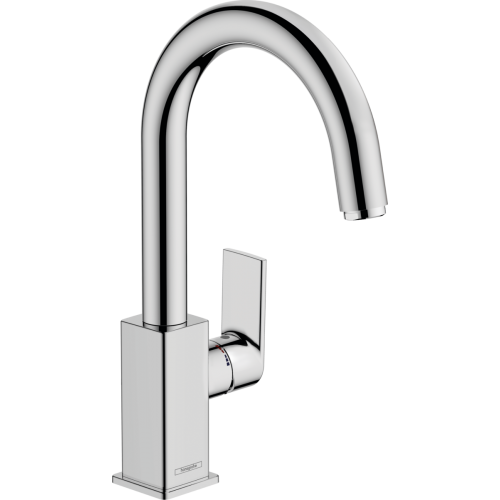 Купить Высокий 71564000 Смеситель для раковины Hansgrohe однорычажный Vernis Shape цвет хром с поворотным изливом и донным клапаном купить в Киеве vannaja.kiev.ua