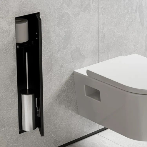 Щетка для унитаза Hansgrohe XtraStoris Rock встроенная, с полкой под облицовку плиткой, Matt Black (56060670) Купить Щетка для унитаза Hansgrohe XtraStoris Rock встроенная, с полкой под облицовку плиткой, Matt Black (56060670) в Киеве vannaja.kiev.ua