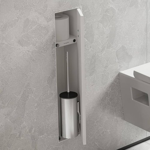 Встроенная ниша Hansgrohe XtraStoris Rock, с держателем ершика и туалетной бумаги, Matt White (56060700) Купить Встроенная ниша Hansgrohe XtraStoris Rock, с держателем ершика и туалетной бумаги, Matt White (56060700) в Киеве vannaja.kiev.ua