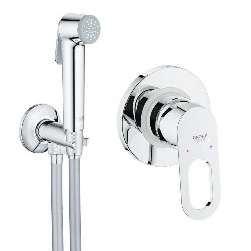 Купити Grohe 2904200B Набір гігієнічний душ із змішувачем BauLoop 2 в 1 купити в Києві хром одноважільний з вимикачем води на тримачі лійки в Києві vannaja.kiev.ua