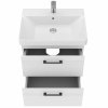Купить 60 см тумбы с умывальником белая devit 454060W Urbanis раковина и черными ручками в Киеве vannaja.kiev.ua