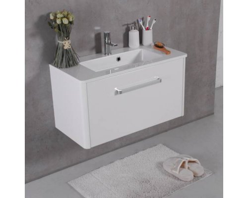 Купить Тумба с умывальником Fancy Marble Буль Буль Fiji 70 Annabelle подвесная белая качественный в Киеве vannaja.kiev.ua