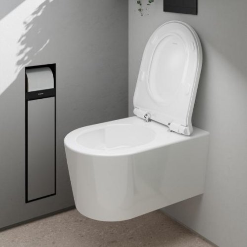 Купить настенный унитаз для системы инсталляции hansgrohe 60193450 EluPura S подвесной без сливного кольца белый в Киеве vannaja.kiev.ua