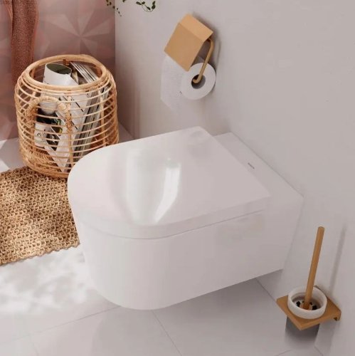 Купить Унитаз подвесной с крышкой Hansgrohe EluPura S 540 rimless безободковый, белый 60193450 + 60148450 в Киеве vannaja.kiev.ua