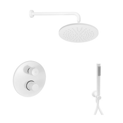KITLIQ018BO Душевая система Paffoni Shower скрытого монтажа с термостатом на 2 потребителя и верхним душем Ø 225 мм цвет белый матовый купить Купить KITLIQ018BO Душевая система Paffoni Shower скрытого монтажа с термостатом на 2 потребителя и верхним душем Ø 225 мм цвет белый матовый купить в Киеве vannaja.kiev.ua