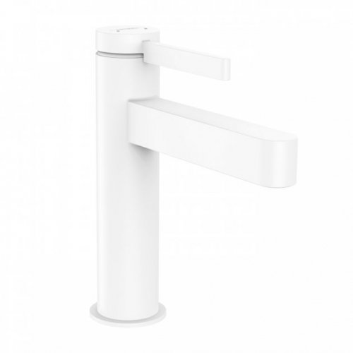 Купити Білий матовий 76020700 Змішувач для умивальника Hansgrohe Finoris 110 з донним клапаном push open одноважільний з доставкою в Києві vannaja.kiev.ua