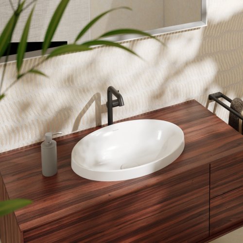 Купити Умивальник Hansgrohe Xuniva D SmartClean 550x400 мм врізний на стільницю, White (61058450) в Києві vannaja.kiev.ua