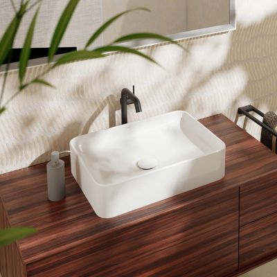 Купить Накладные раковины (умывальник) купить в Киеве Hansgrohe 61075450 Xuniva Q SmartClean 55 x 40 см без перелива, белый в Киеве vannaja.kiev.ua
